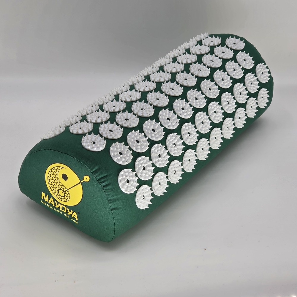 Nayoya Neck & Lower Back Pain Headache Relief Acupressure Pillow Green 15x3"
